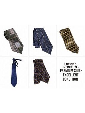 Necktie / Lot of 5 Premium Vintage Men's Neckties as shown